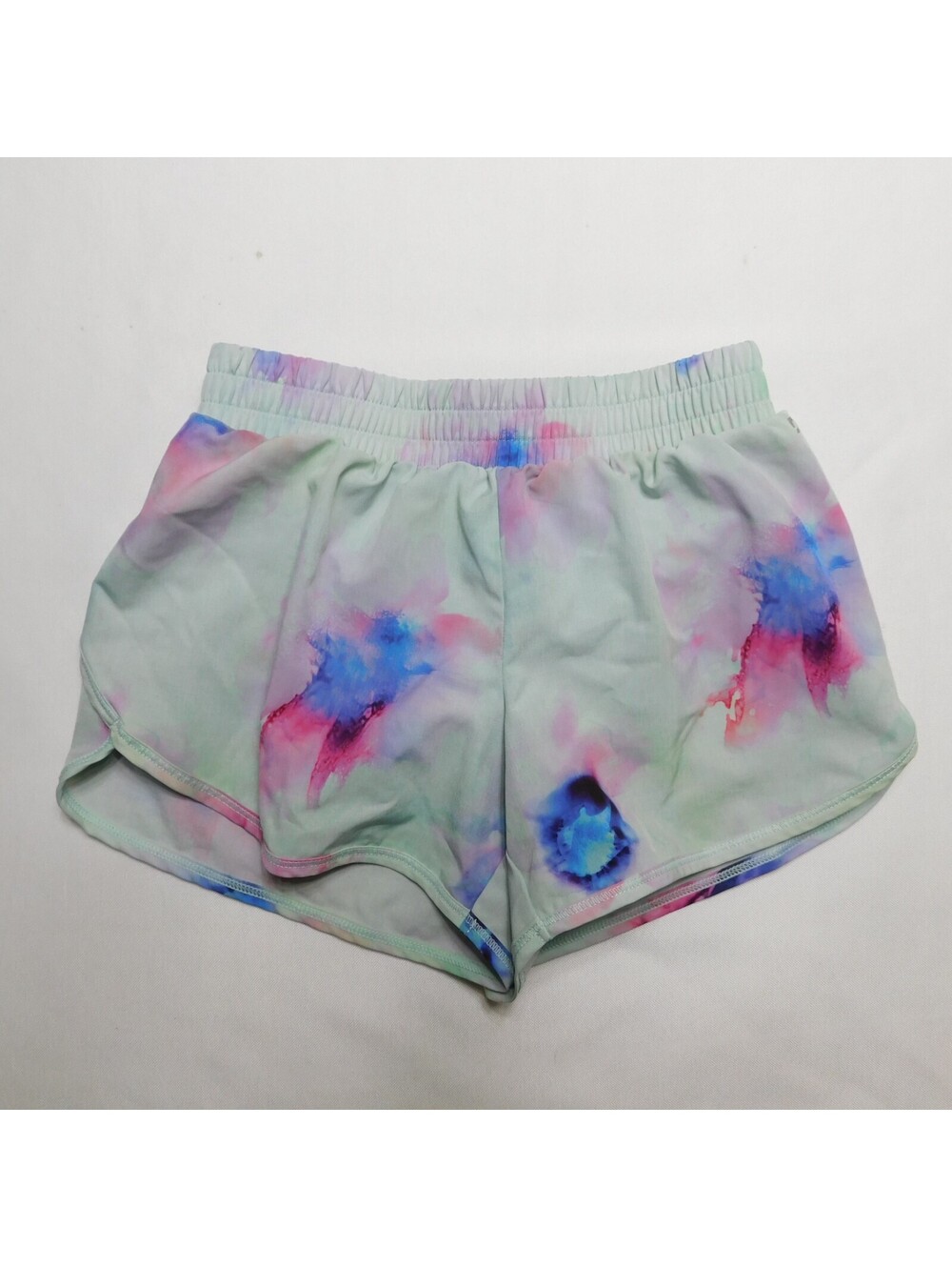 DSG Girls XS 6-7 Running Shorts Watercolor Tie Dye Pastel Blue Pink Athletic Gym
